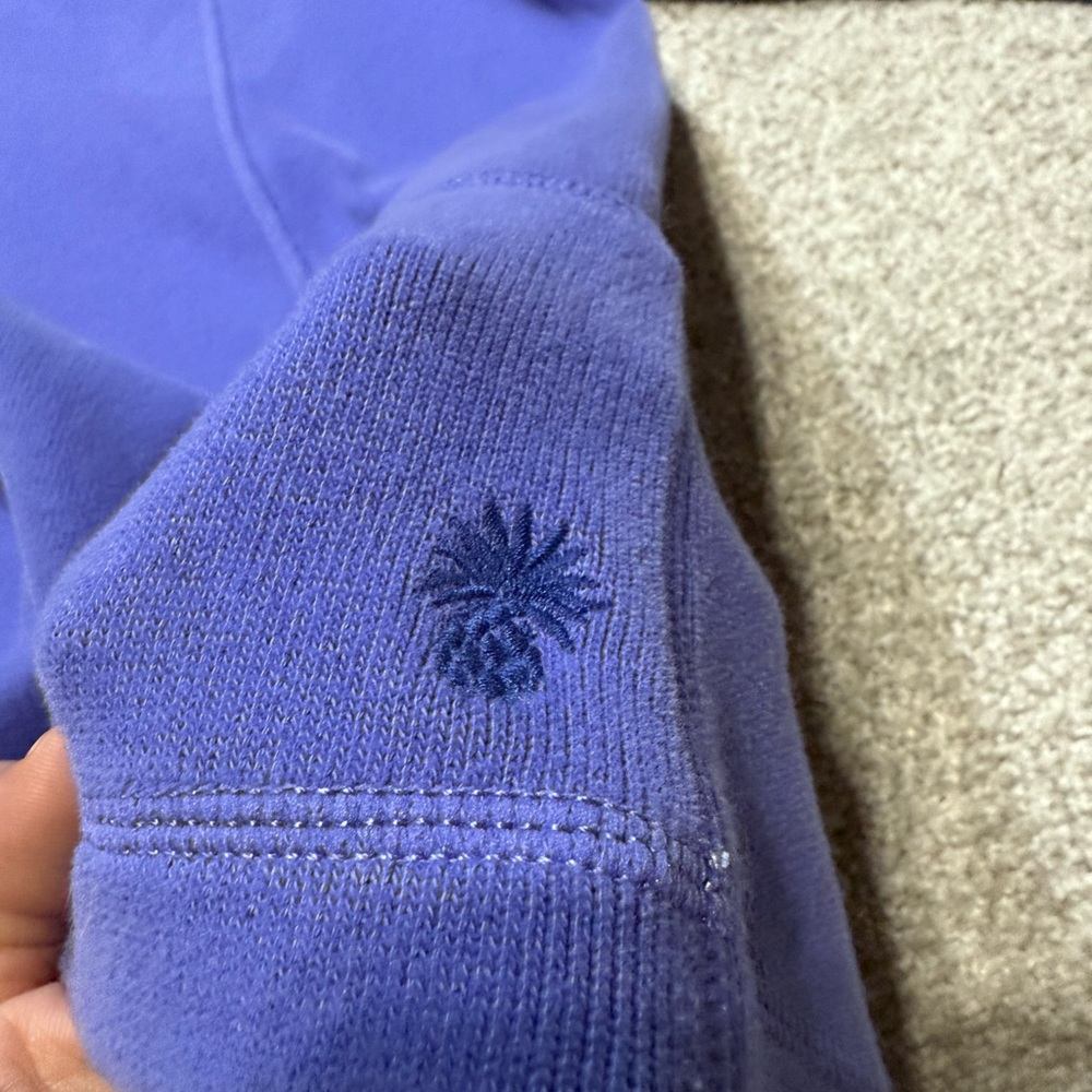 Tommy Bahama Purple 3/4  Zip-Up Sweater Pullover Size L Pineapple Symbol Outdoor - Picture 5 of 12